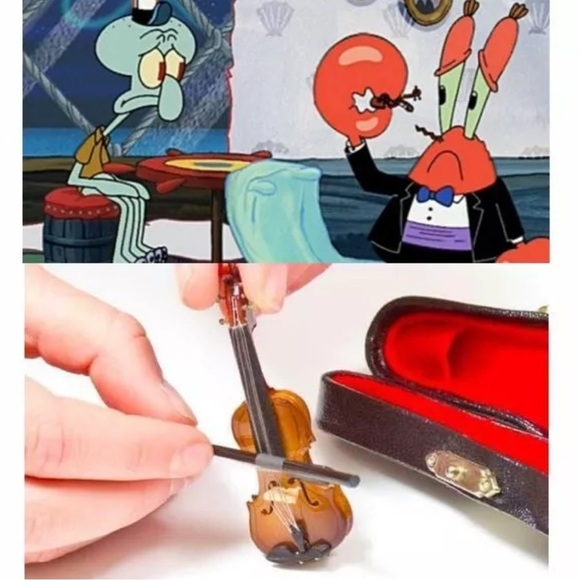 unbranded Other - Worlds Smallest Miniature Violin Mini Case Instrument Toy Tiny Wood Gag Gift